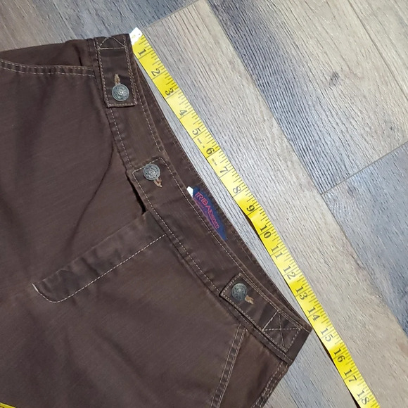 Tribal denim wide leg chocolate Jean Bermuda shorts euc - Picture 6 of 8